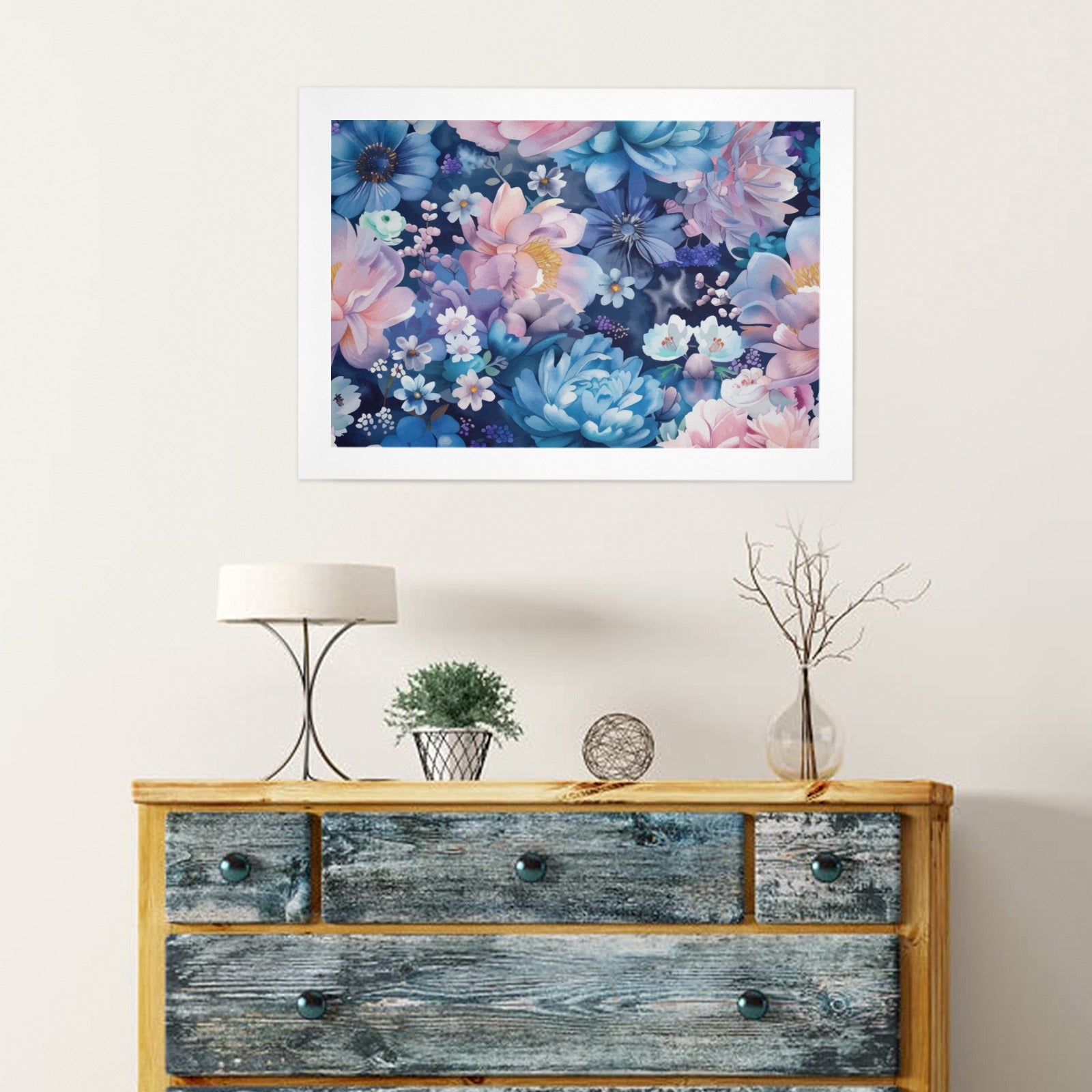 16"X12" Blue Fusion Wall Art