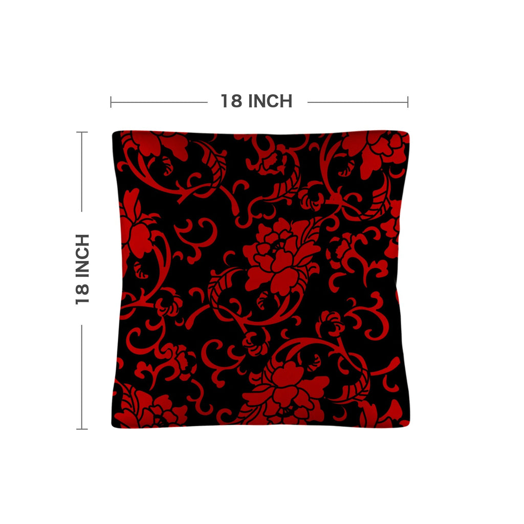Crimson Floral Linen Pillow Case 2pk