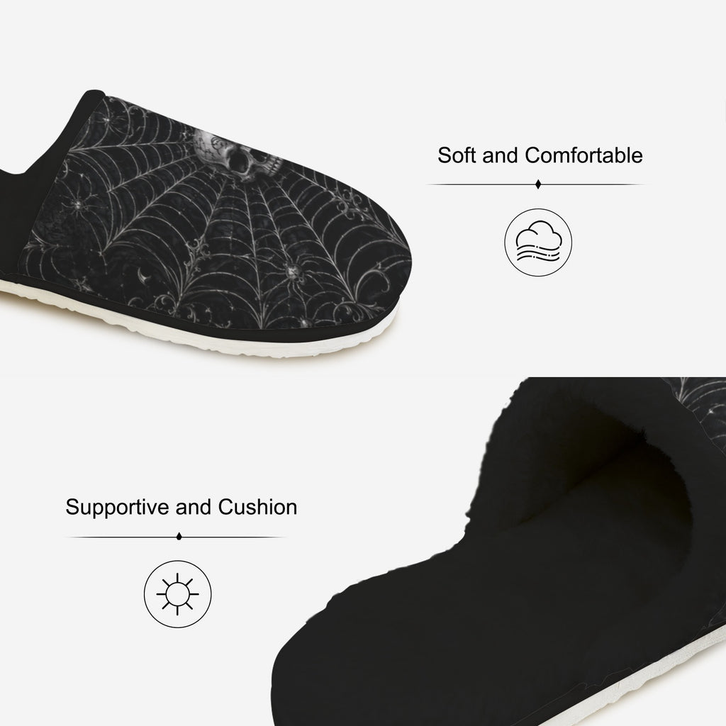 Nocturnal Web Fur Lined House Slippers