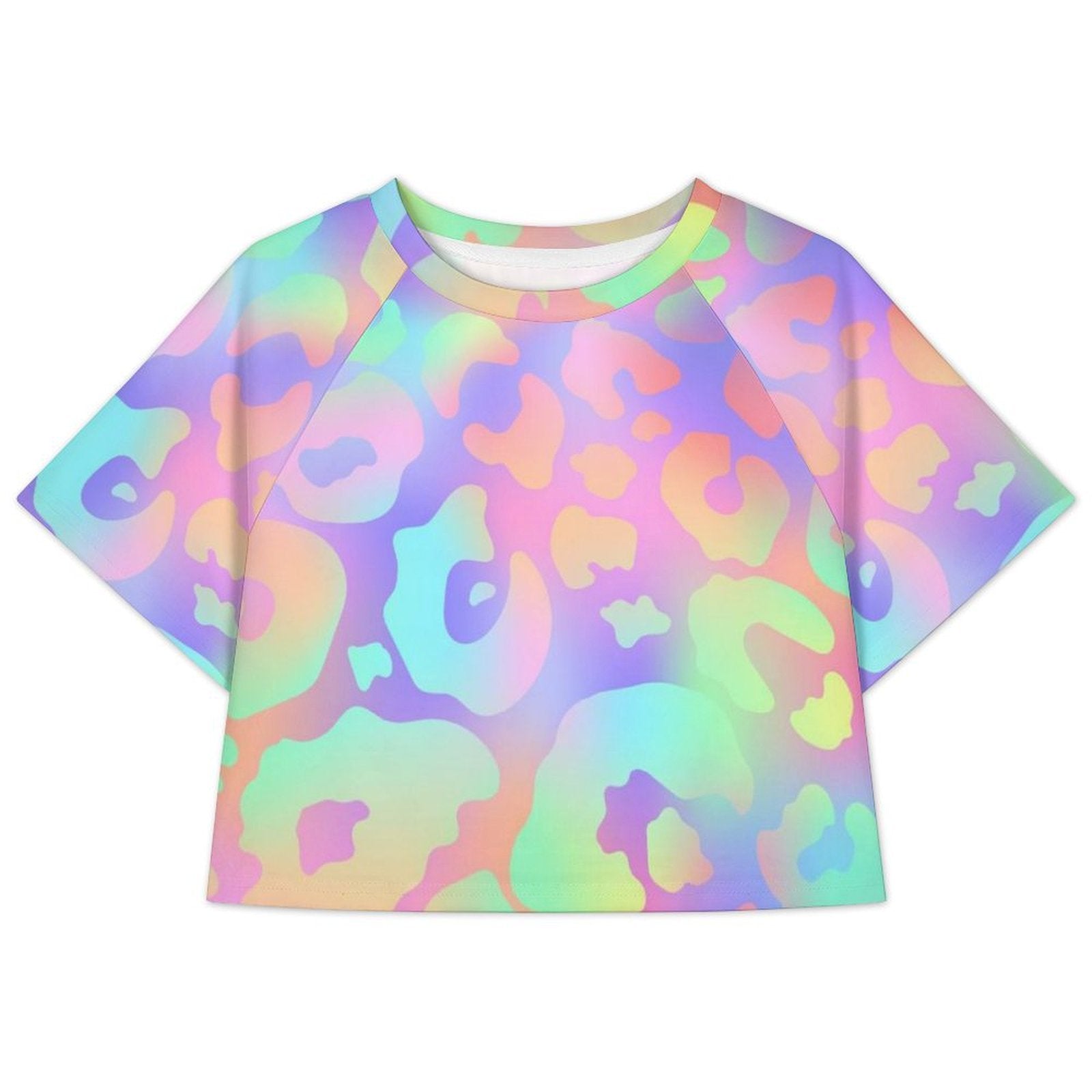 Custom Women's Short Sleeve Crew Neck Cropped Tee Crop T Shirt