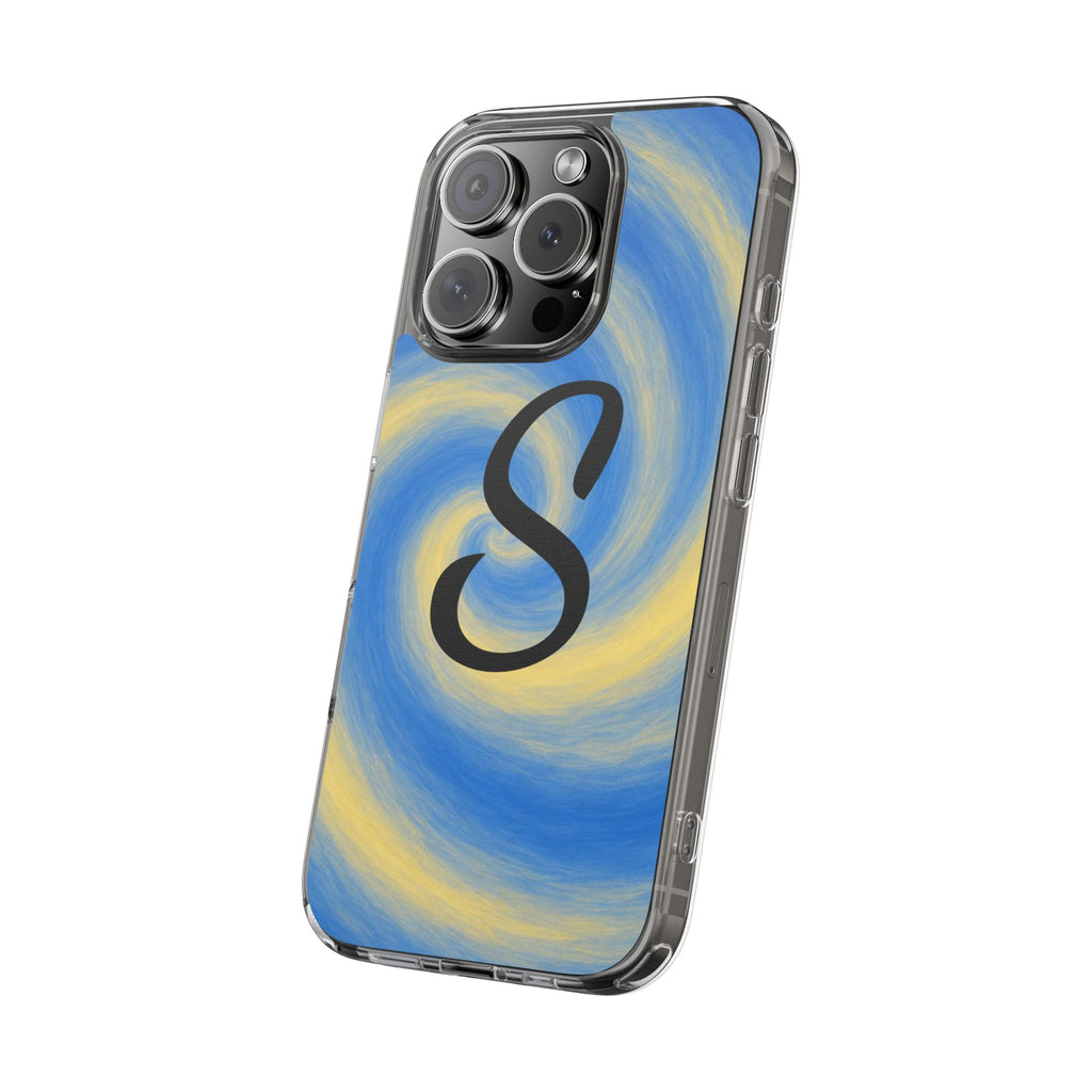Personalized Blue Lemon Swirl Impact Phone Case