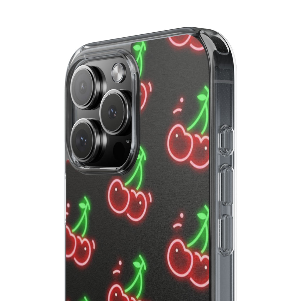 Neon Cherry Phone Case — Impact-Resistant Phone Case