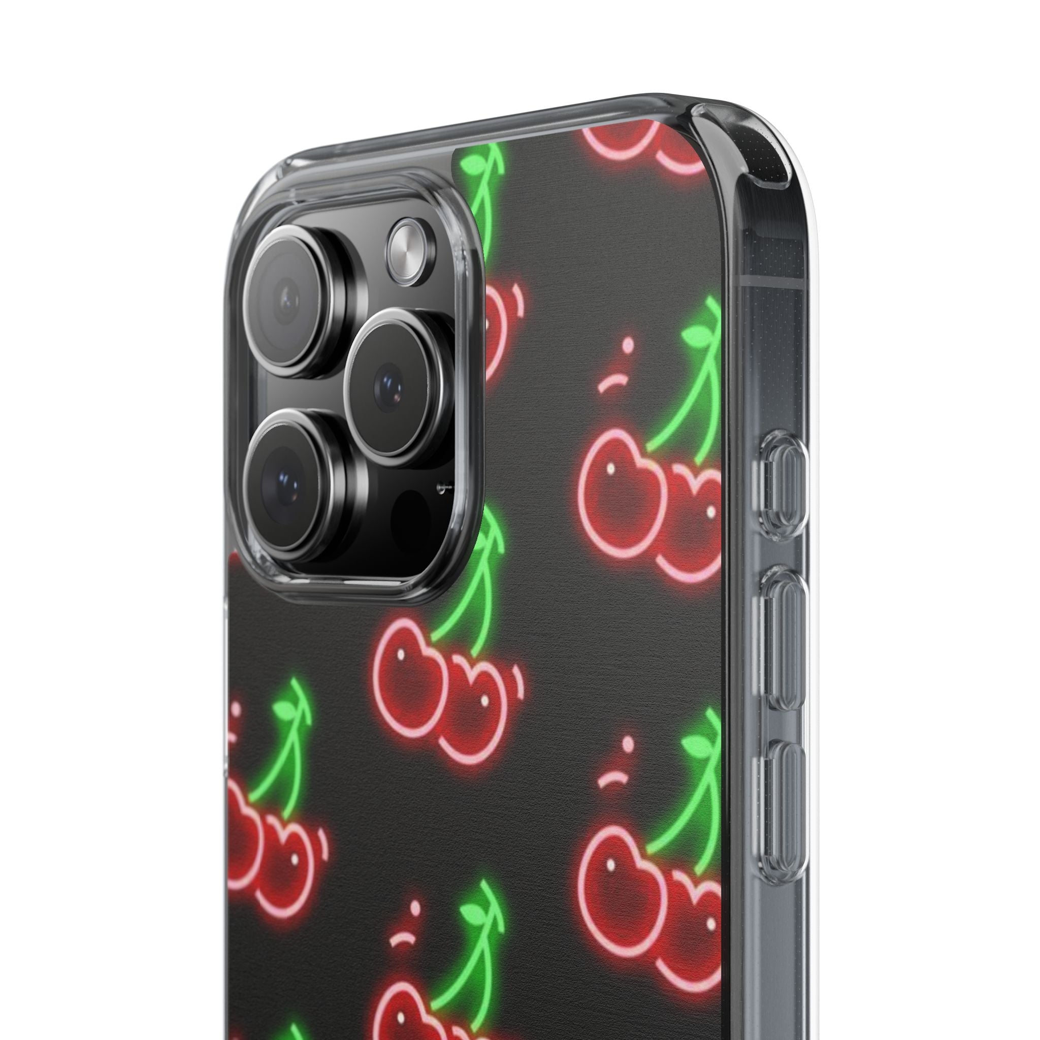 Neon Cherry Phone Case — Impact-Resistant Phone Case