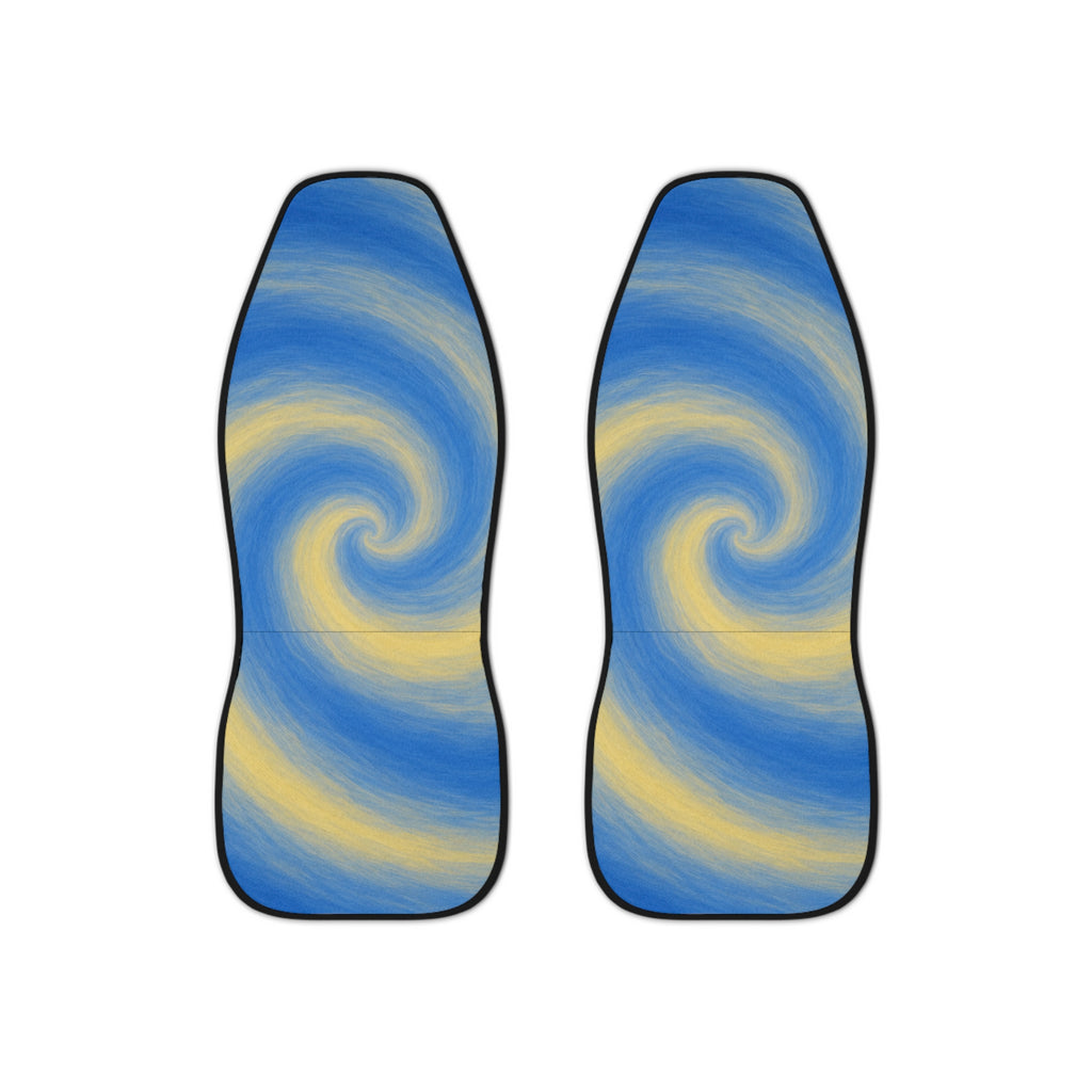 Blue Lemon Swirl Car Seat Covers
