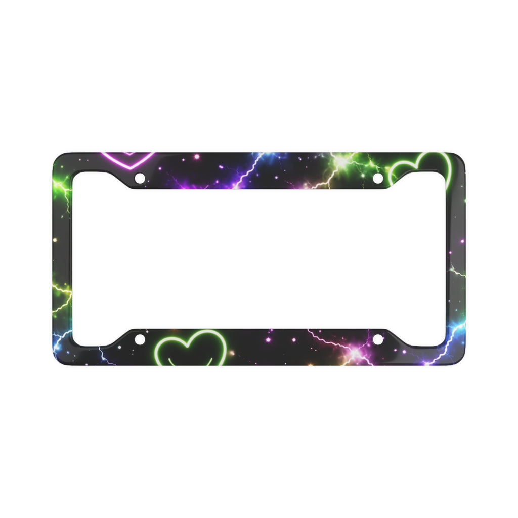 Electric Heart License Plate Frame