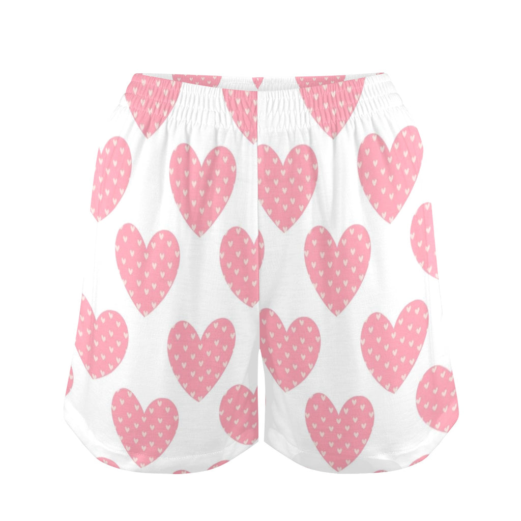 Pink Hearts Pajama Shorts