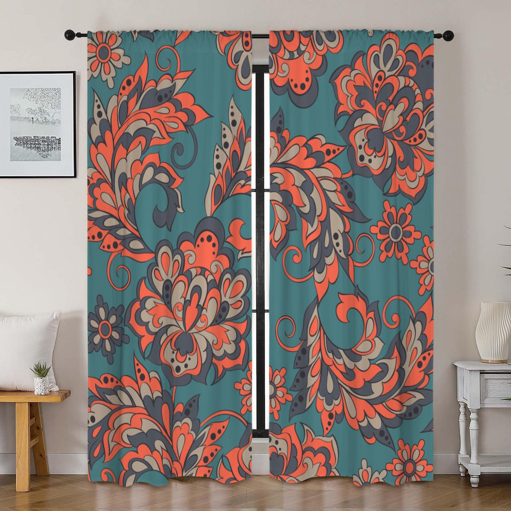 Sunset Paisley Curtains 42"x84"