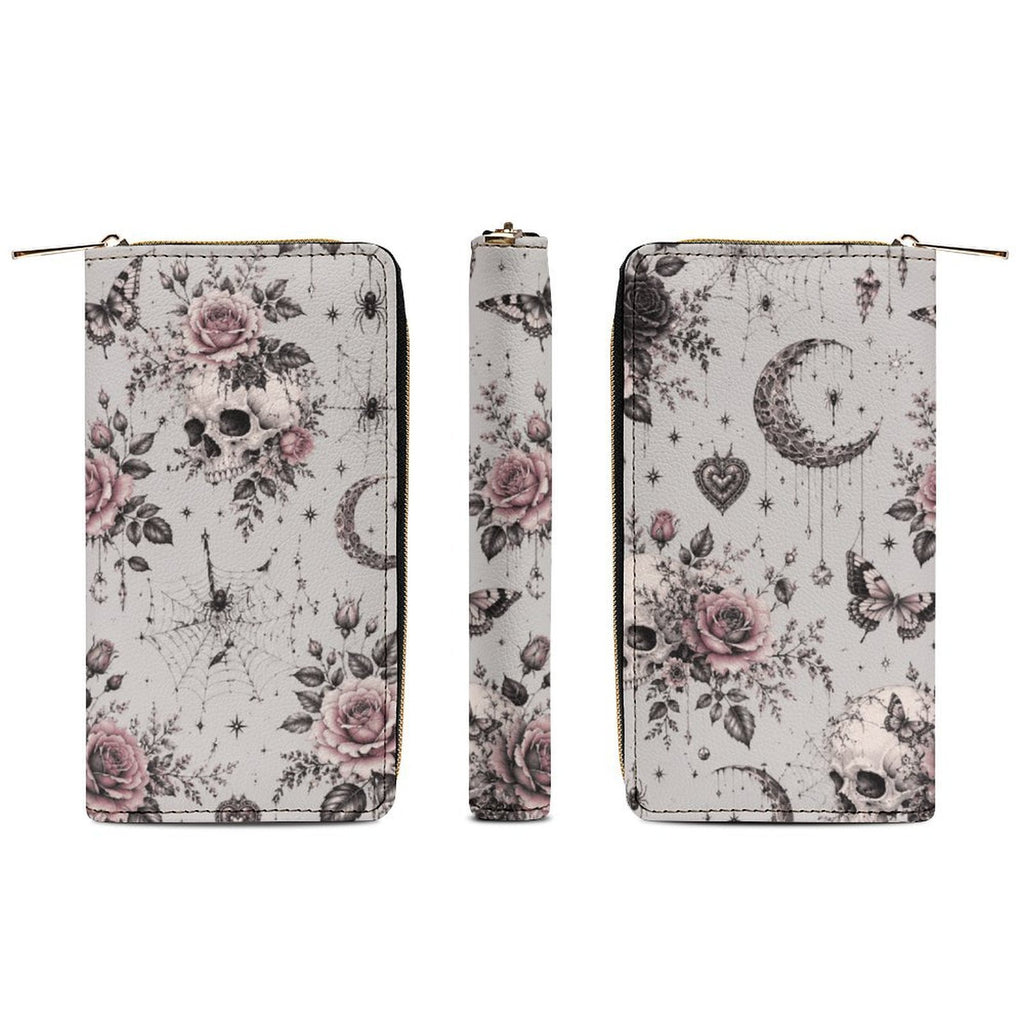 Custom Large Capacity Zip Around Wallet PU Leather Clutch Purse With Multi-Layer Slots