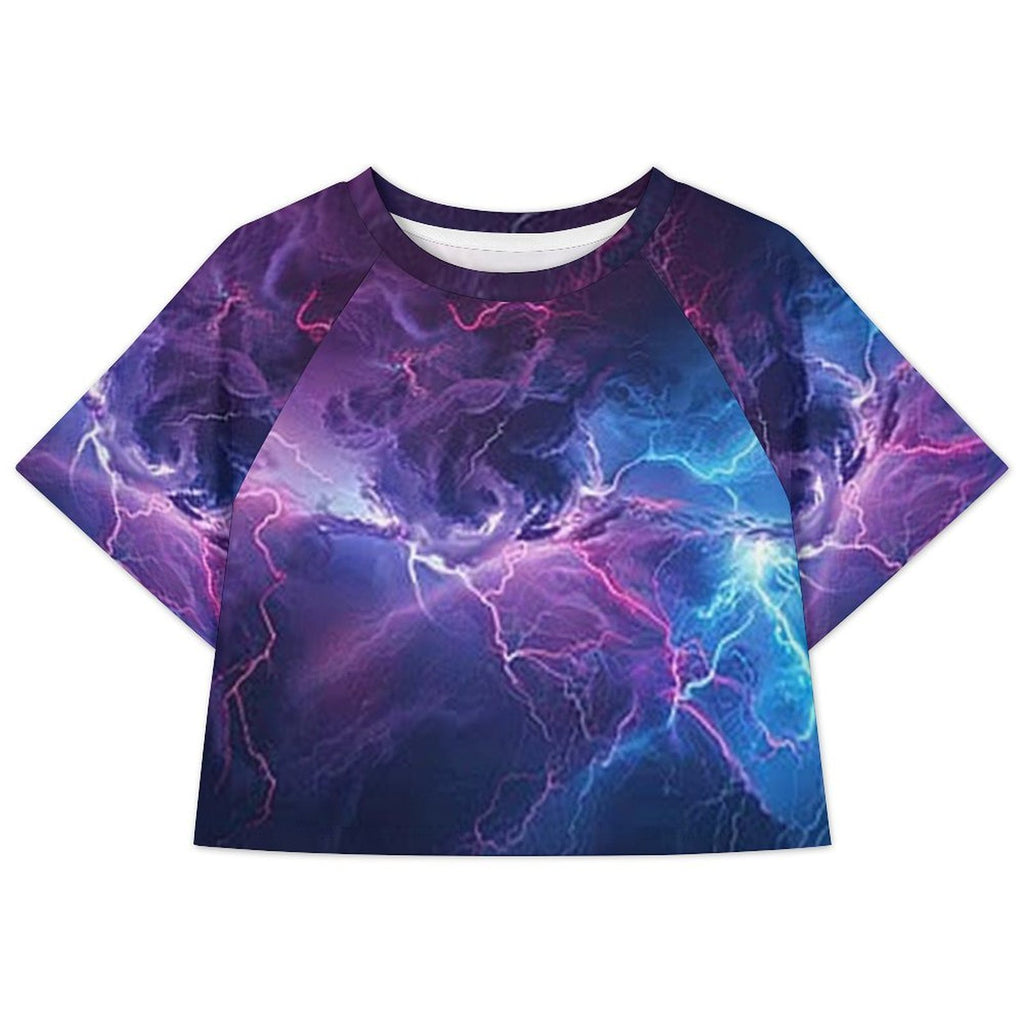 Custom Women's Short Sleeve Crew Neck Cropped Tee Crop T Shirt