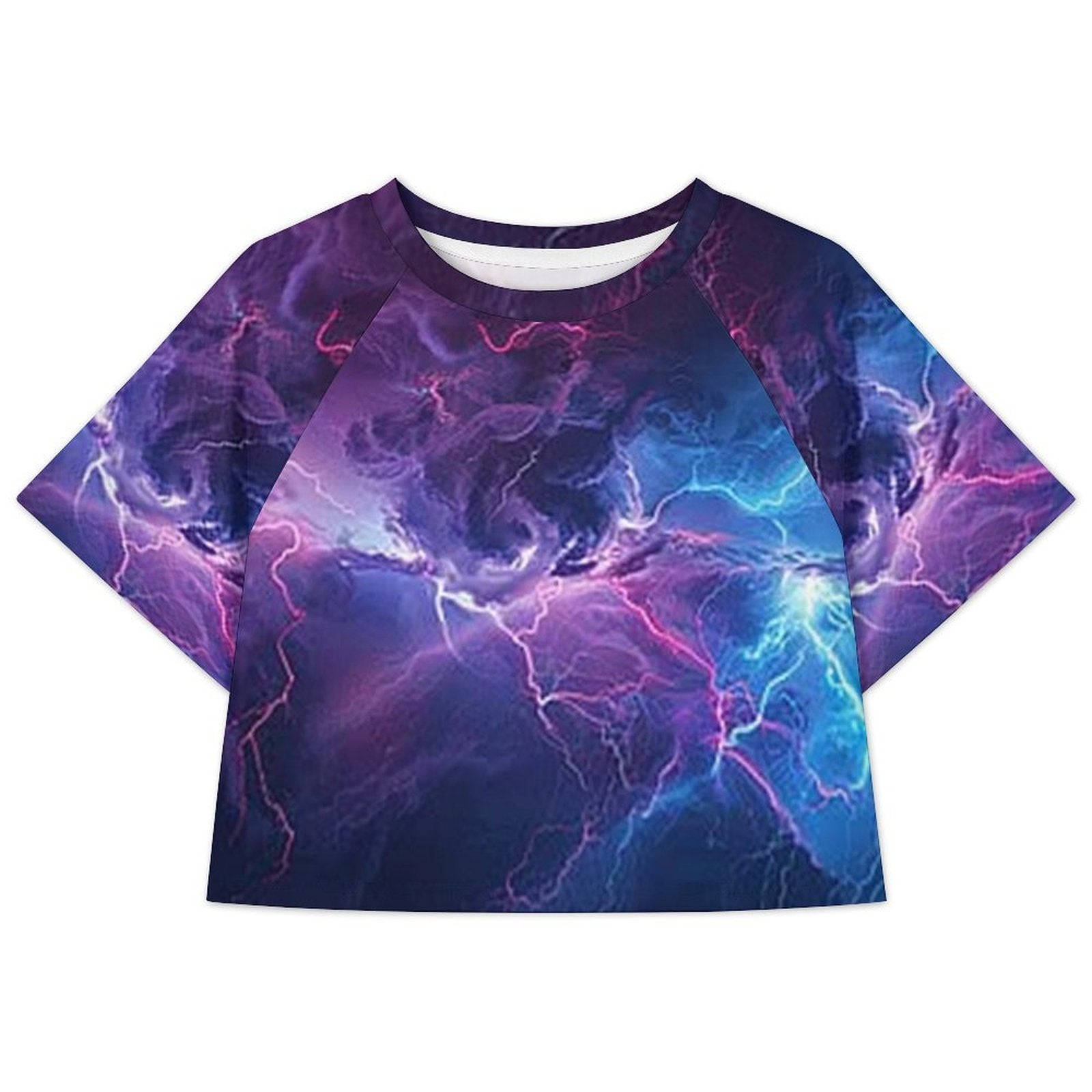 Custom Women's Short Sleeve Crew Neck Cropped Tee Crop T Shirt