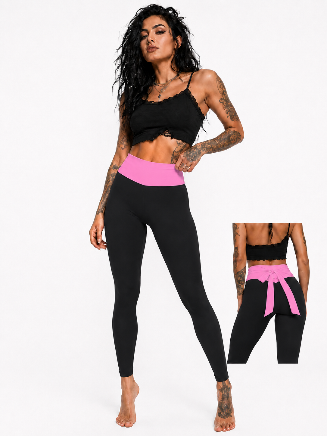 Blushing Pink Bow Leggings