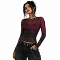 Crimson Dark Mesh Long Sleeve