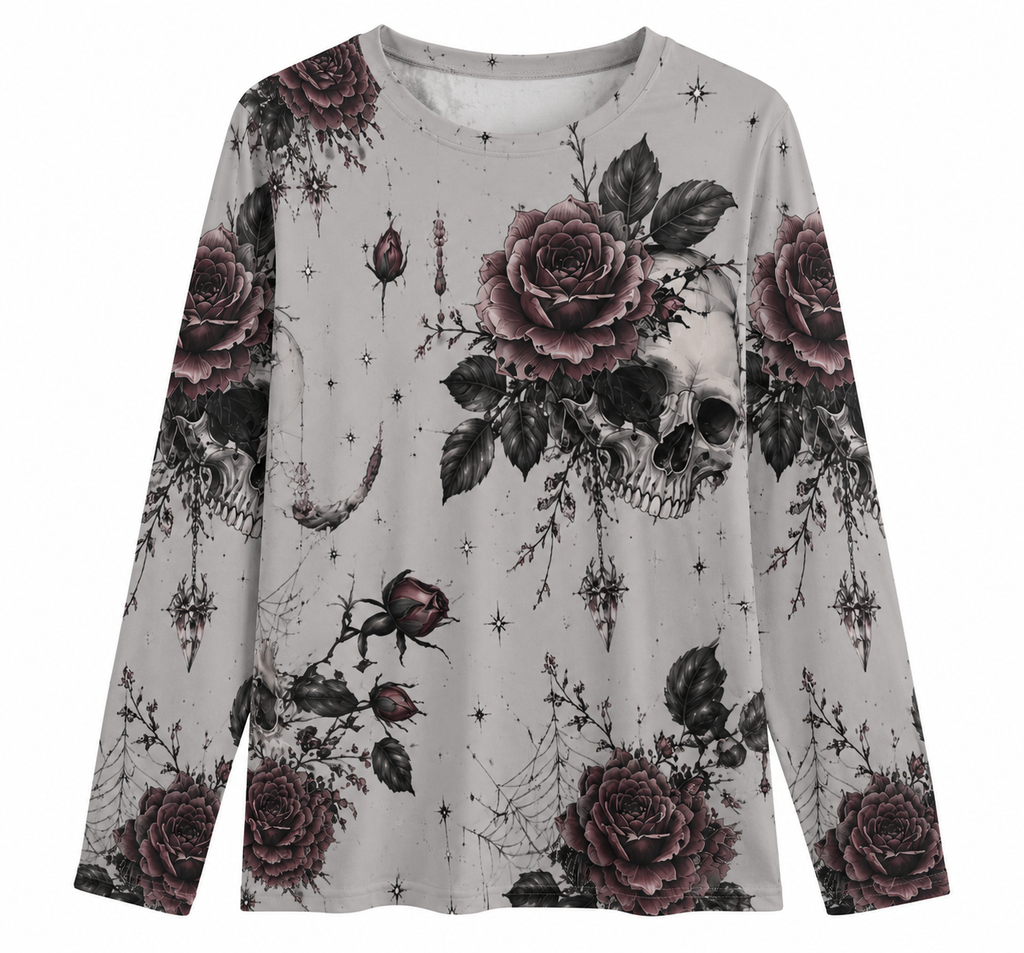 Blooming Skull Long Sleeve Tee