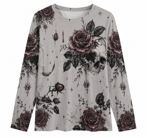 Blooming Skull Long Sleeve Tee