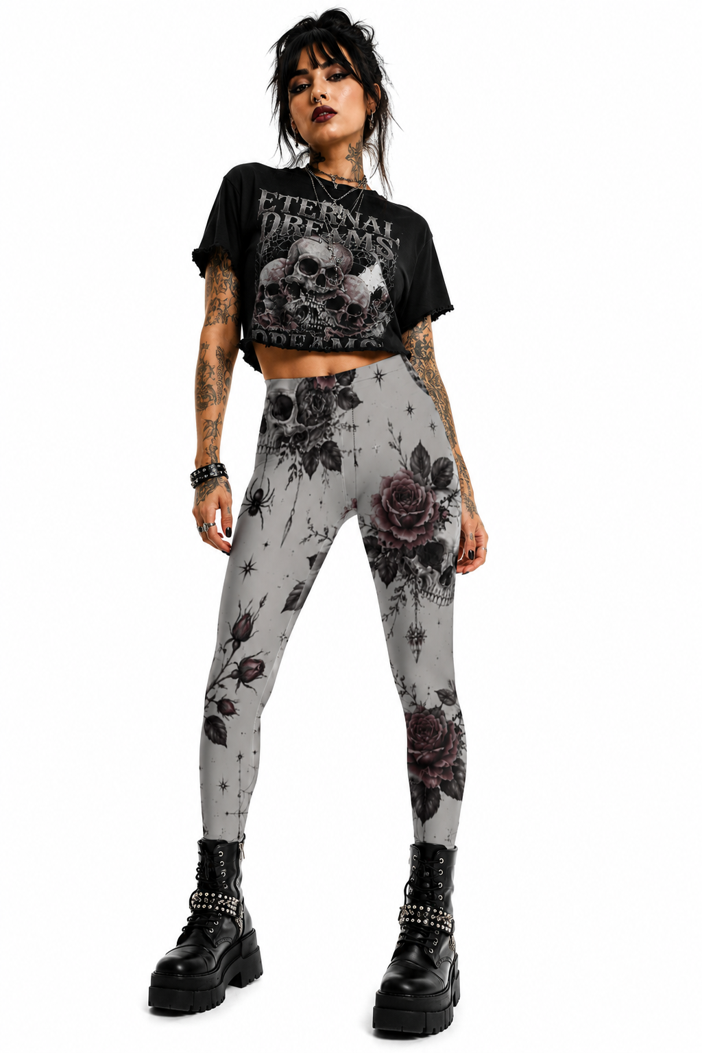 Blooming Skull Leggings
