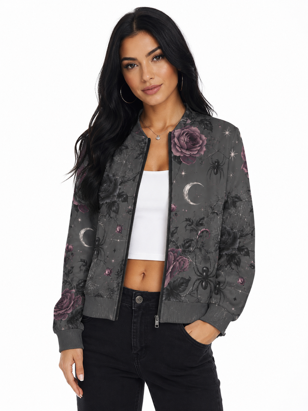 Moonlit Web Bomber Jacket