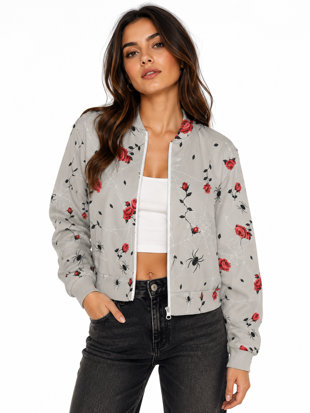Blooming Web Bomber Jacket