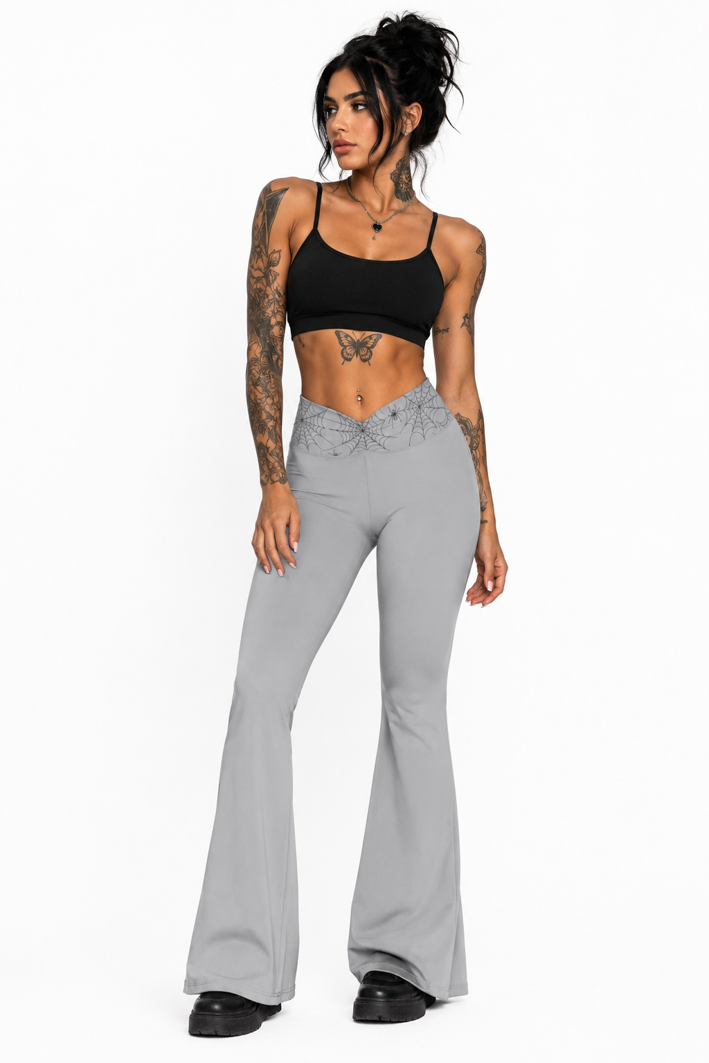 Silver Web Yoga Pants
