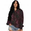 Crimson Moonlit Bloom Hoodie