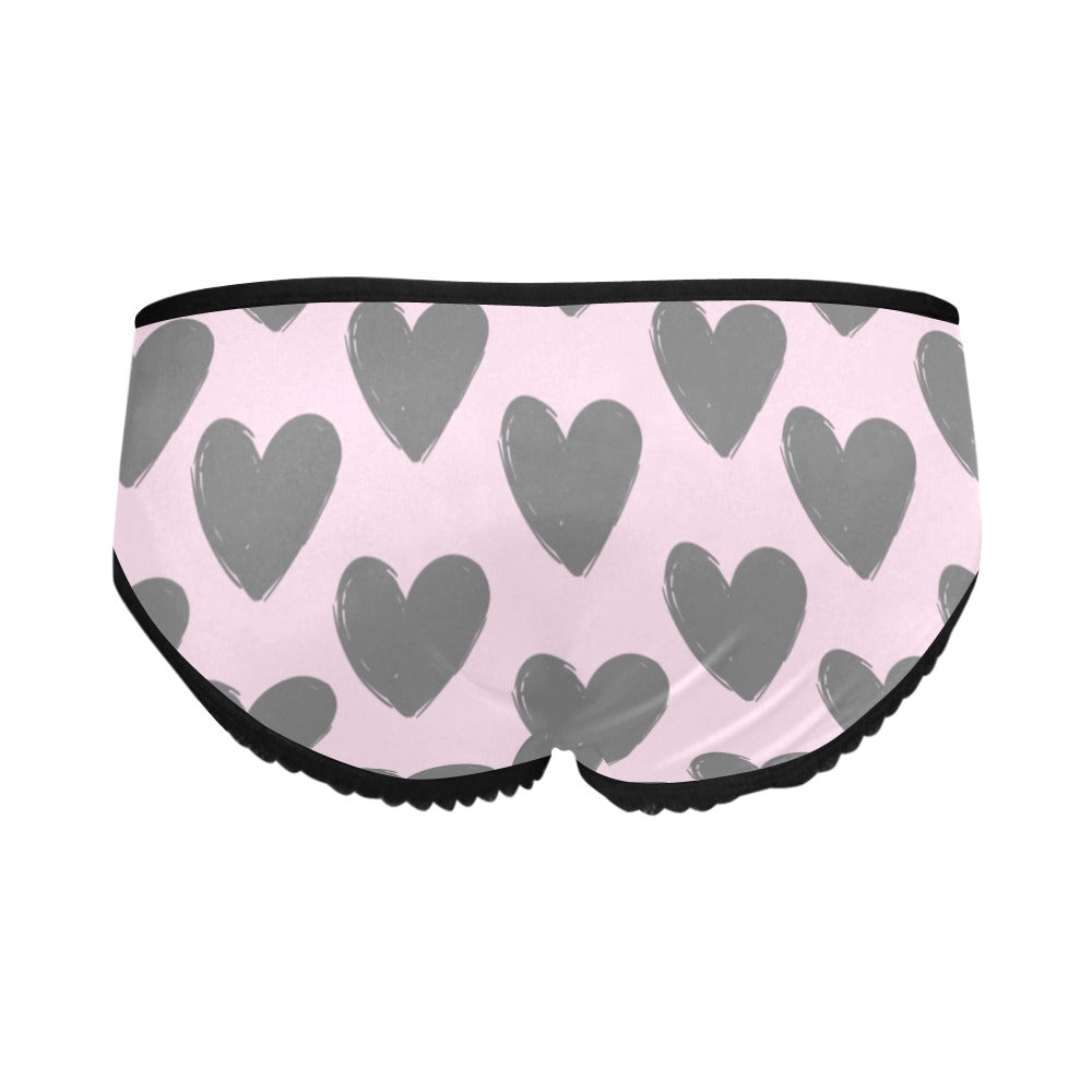 Smokey Gray Heart Panties