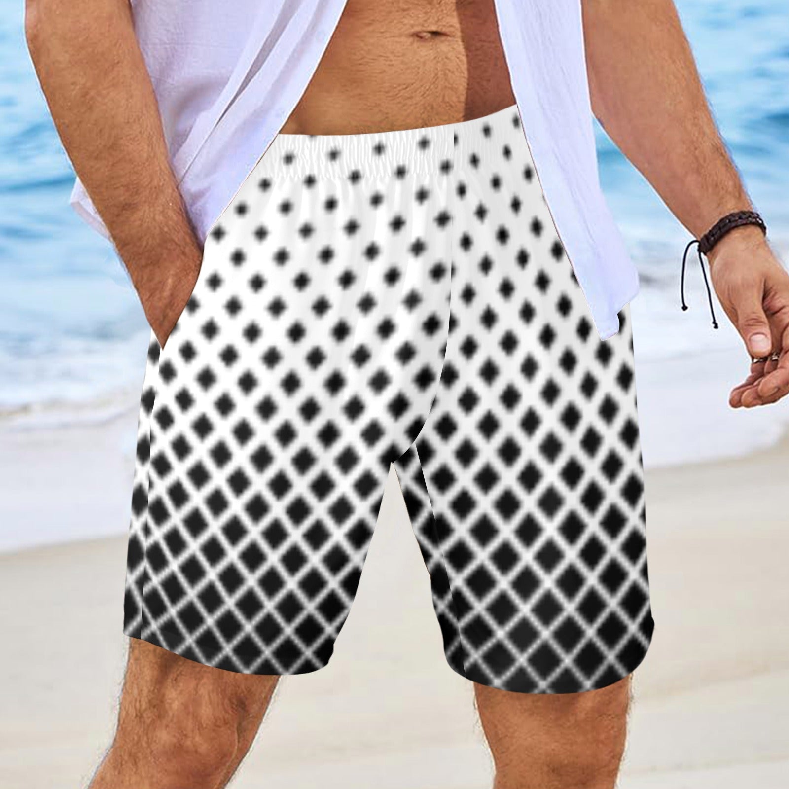 Black Fade Beach Shorts