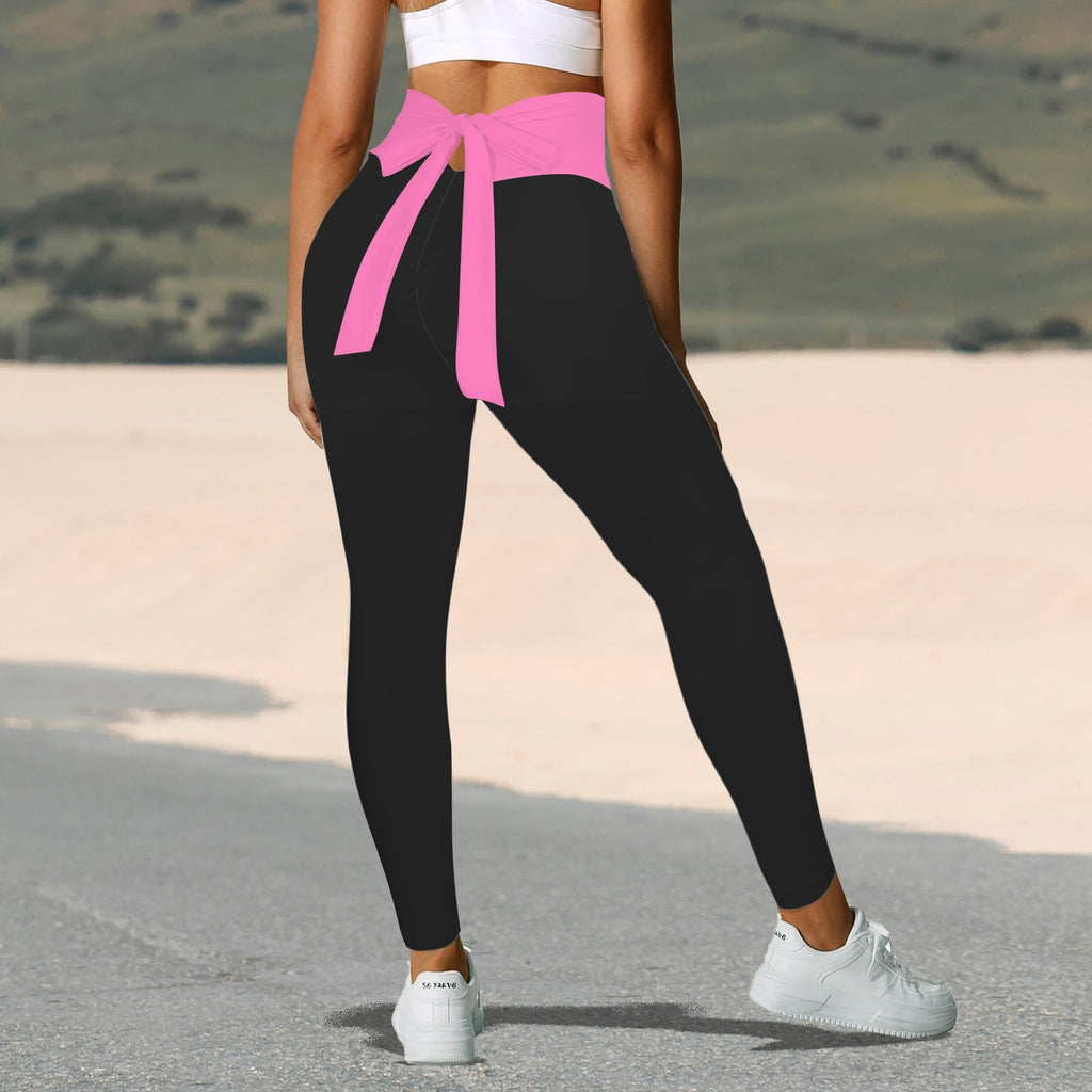 Blushing Pink Bow Leggings