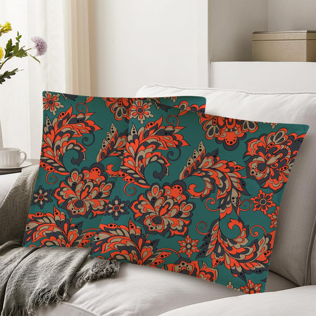 Sunset Paisley Linen Pillows Cases 2pk