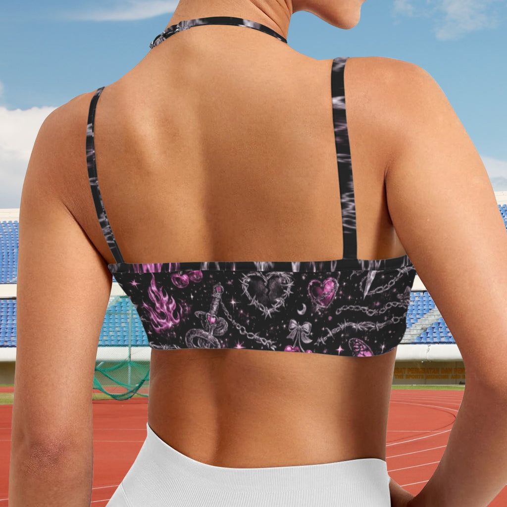 Dark Cupid Double Strap Sports Bra