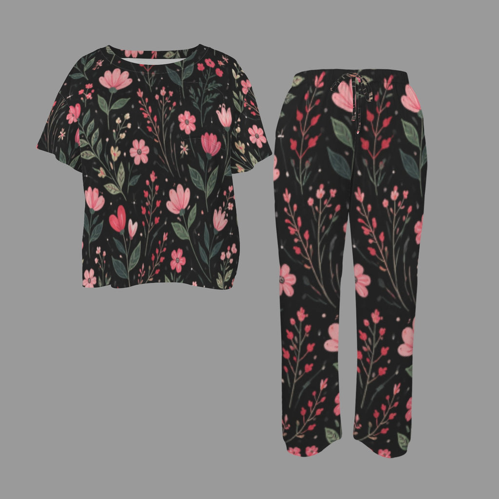 Flowers in Darkness Pajama Set