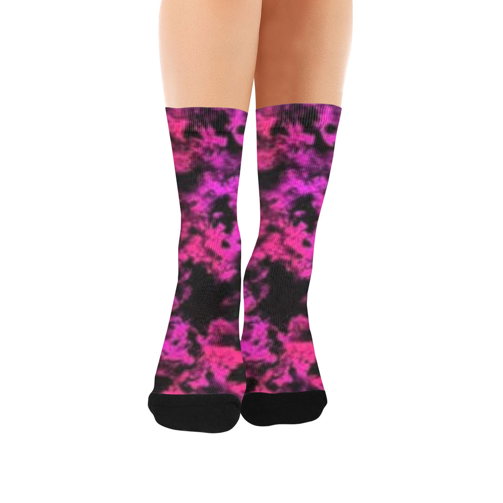 Electric Pink Tye Dye Socks