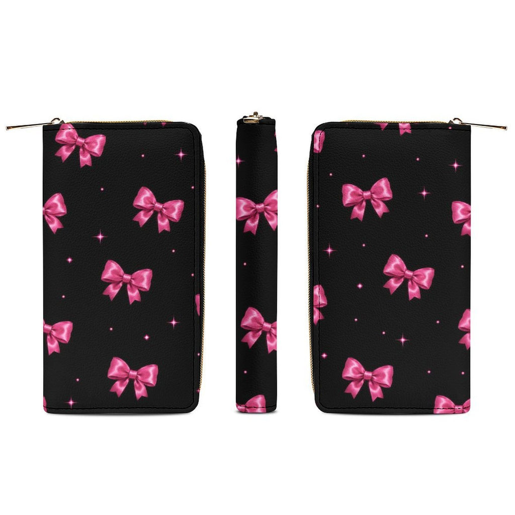 Custom Large Capacity Zip Around Wallet PU Leather Clutch Purse With Multi-Layer Slots