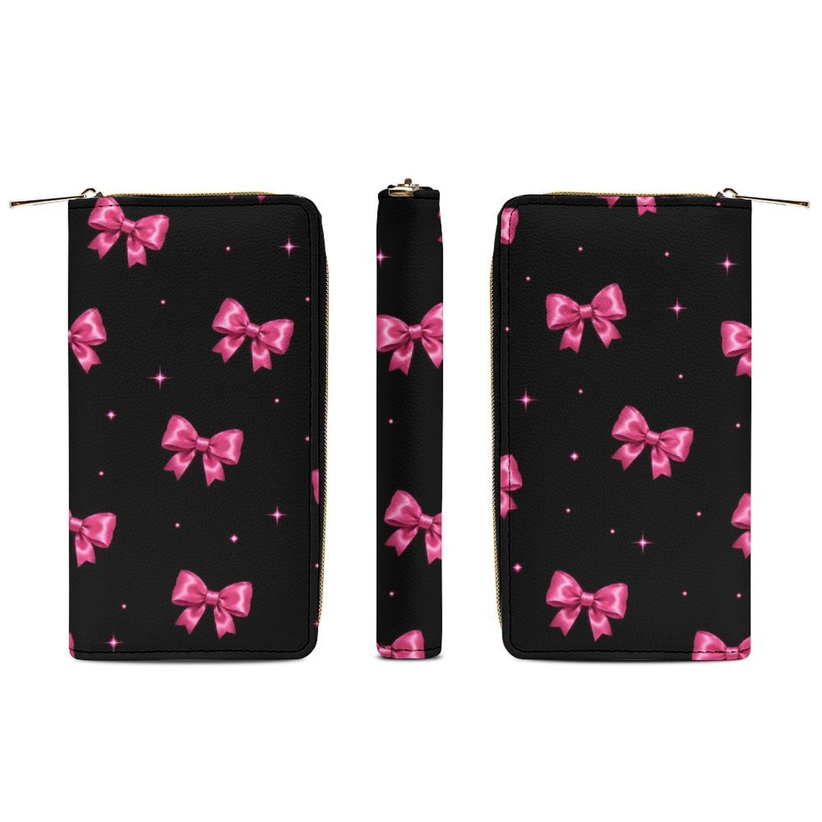 Custom Large Capacity Zip Around Wallet PU Leather Clutch Purse With Multi-Layer Slots