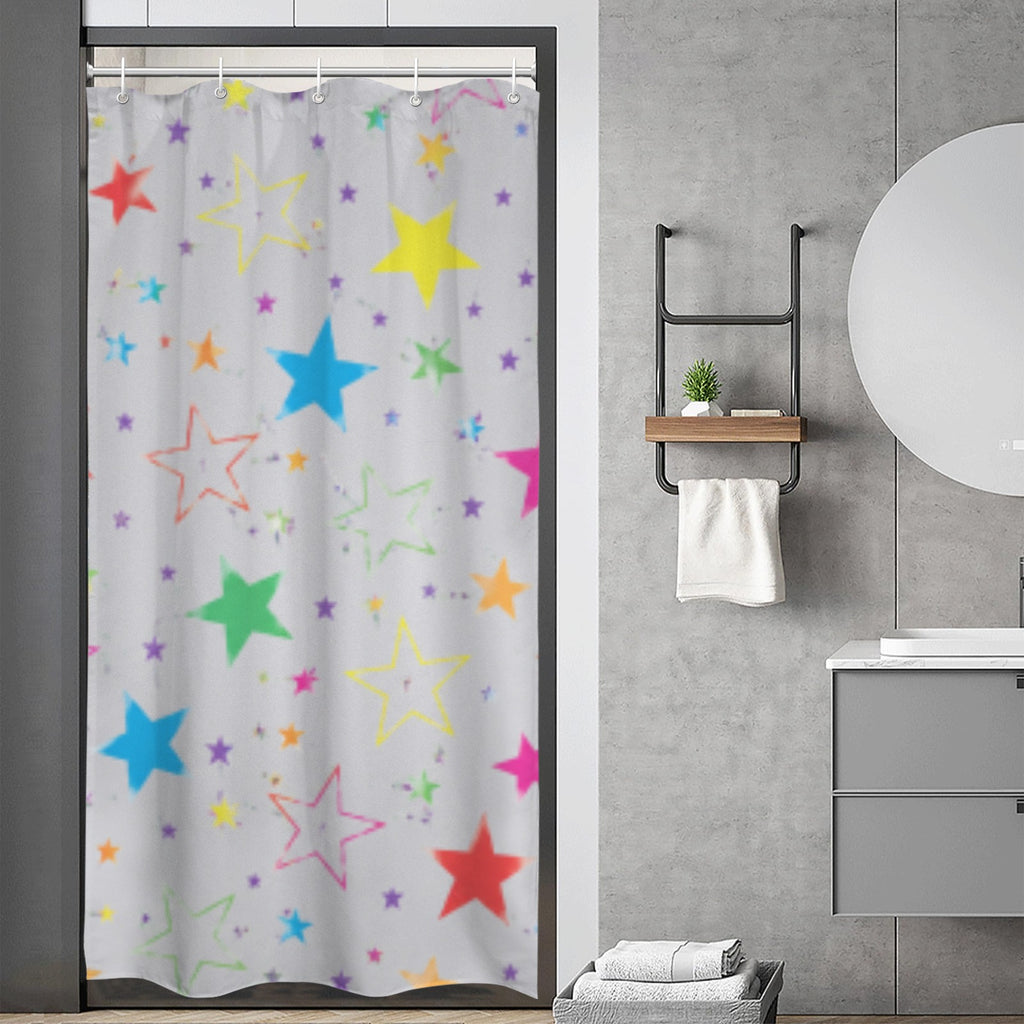Neon Star Burst Shower Curtain 36"x72"
