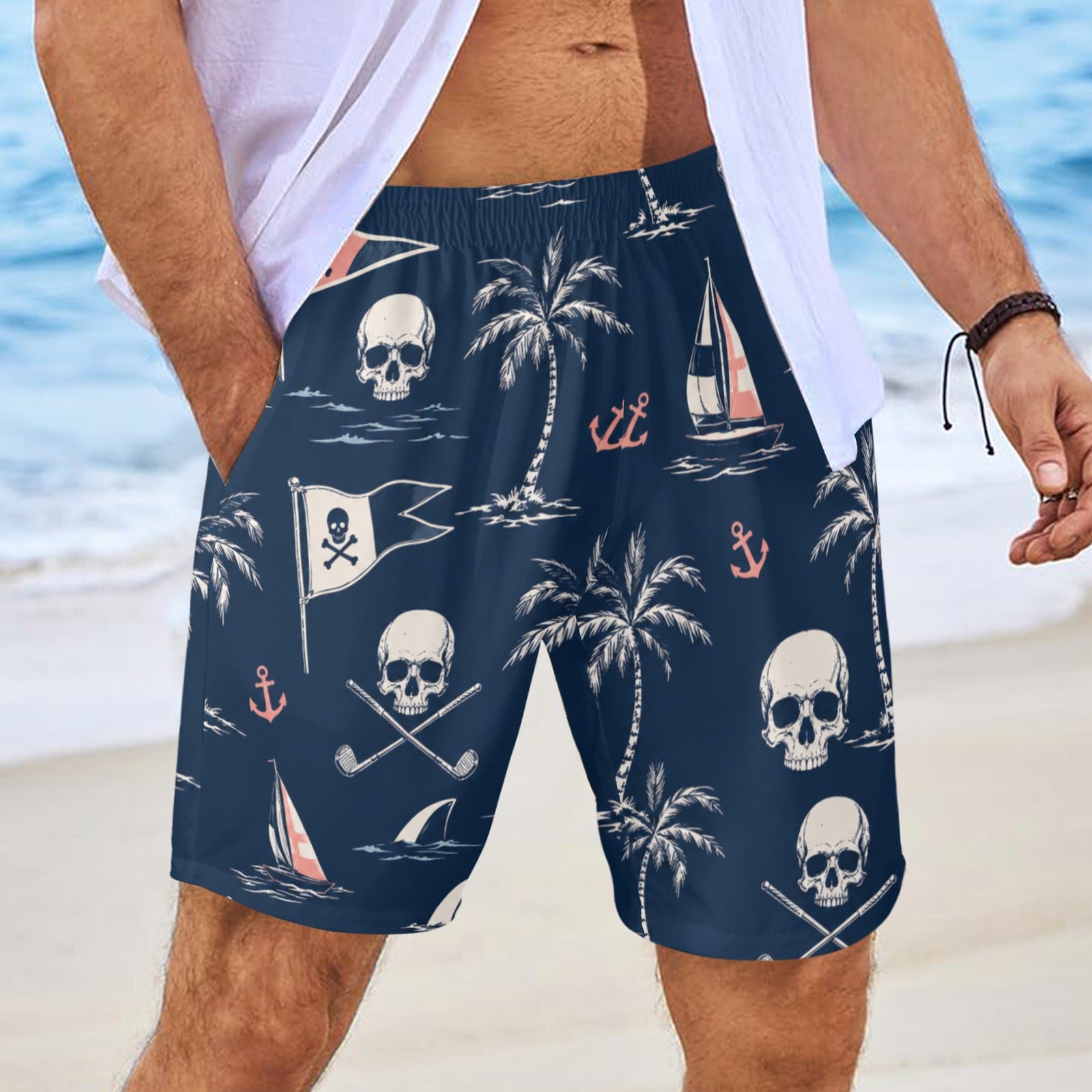 Skull And Sail Beach Shorts