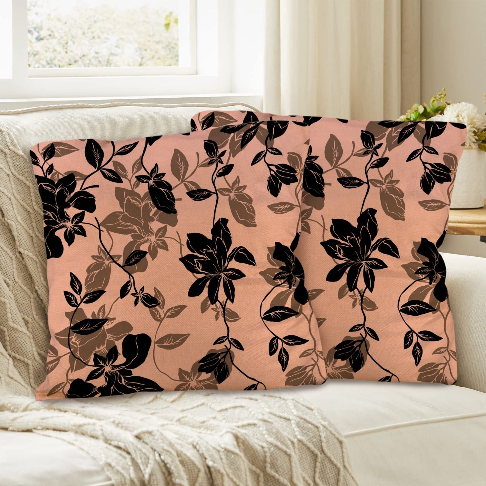 Blushing Black Linen Pillow Case 2pk