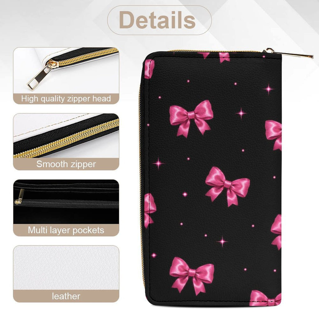 Custom Large Capacity Zip Around Wallet PU Leather Clutch Purse With Multi-Layer Slots