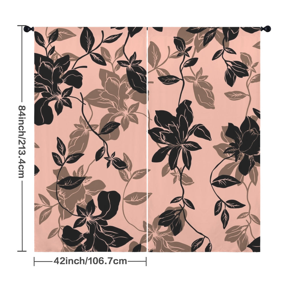 Blushing Black Curtains 42"x84"