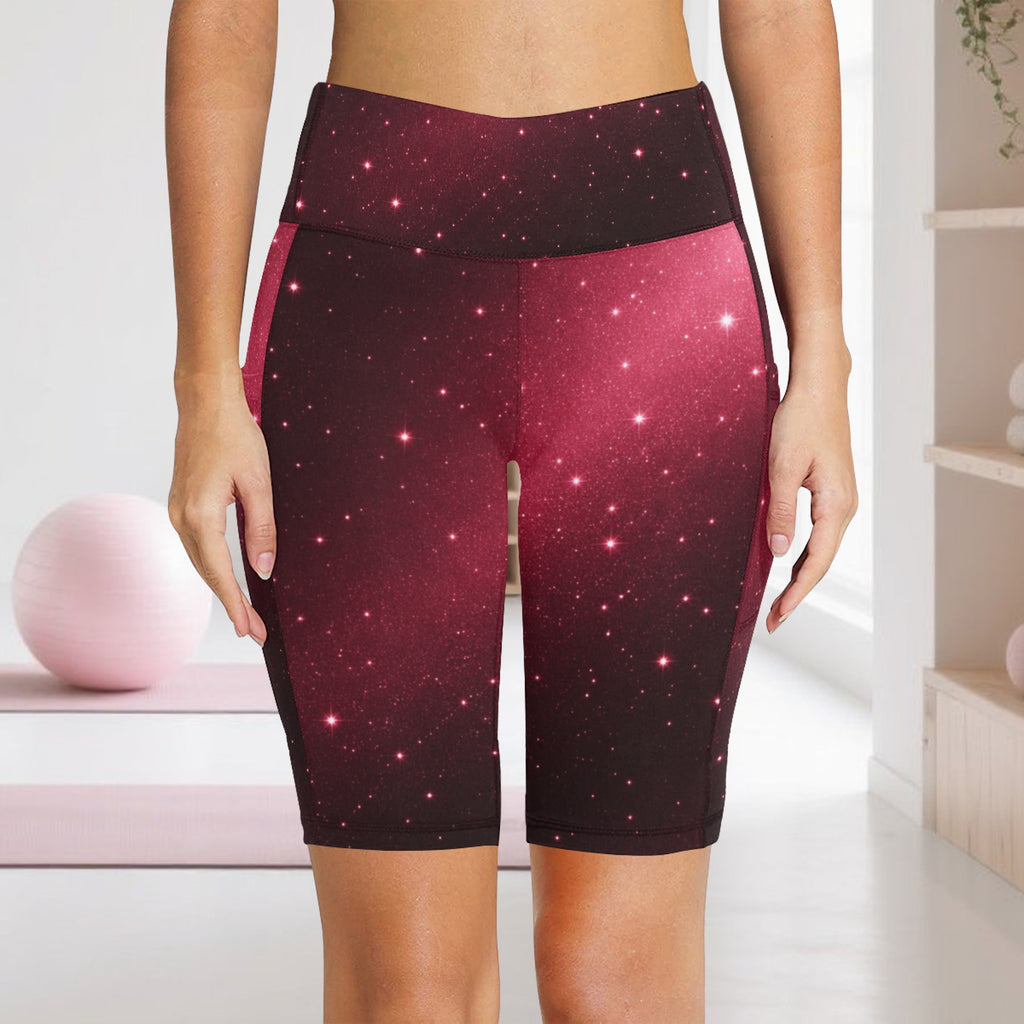 Crimson Red Biker Shorts