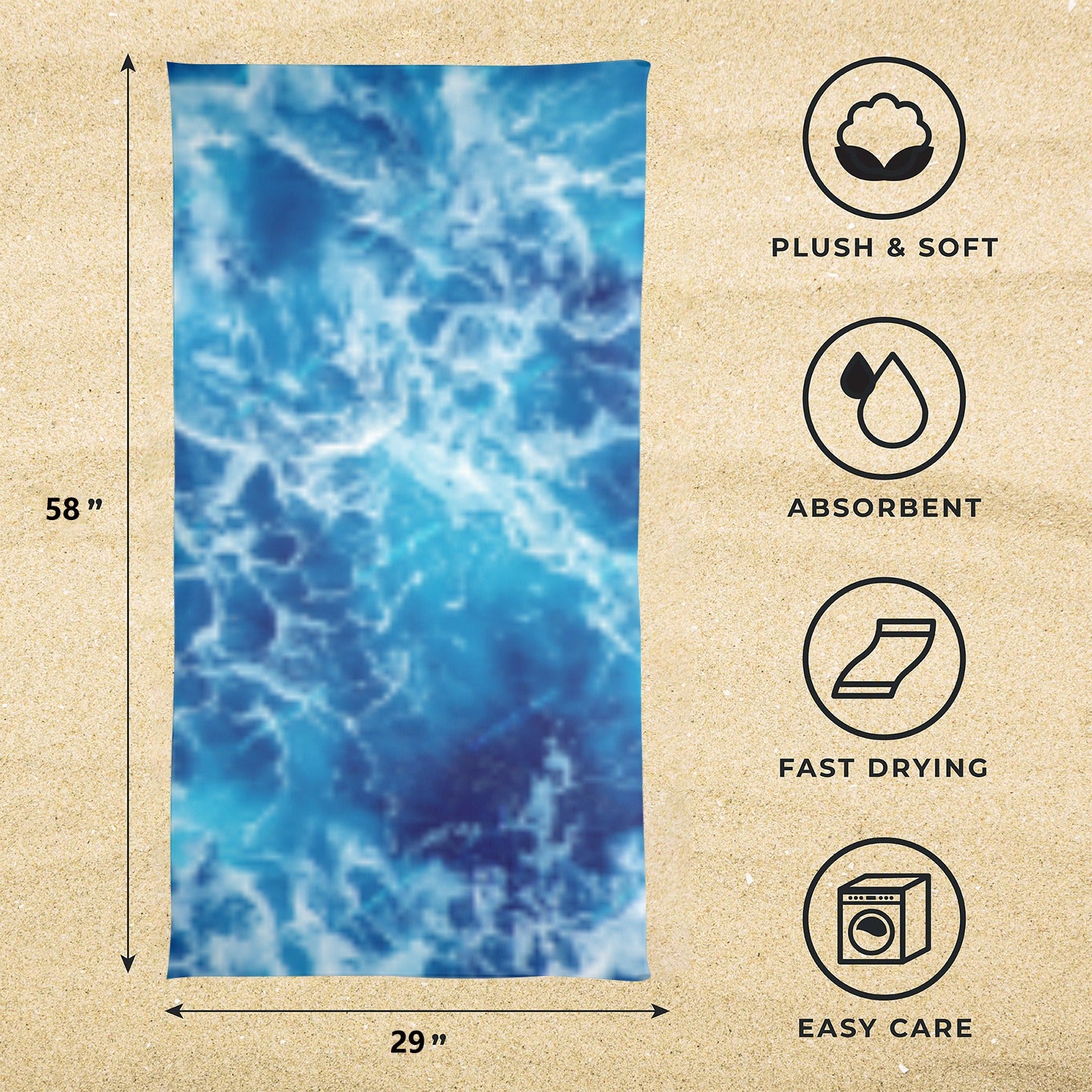 Blue Waves Towel