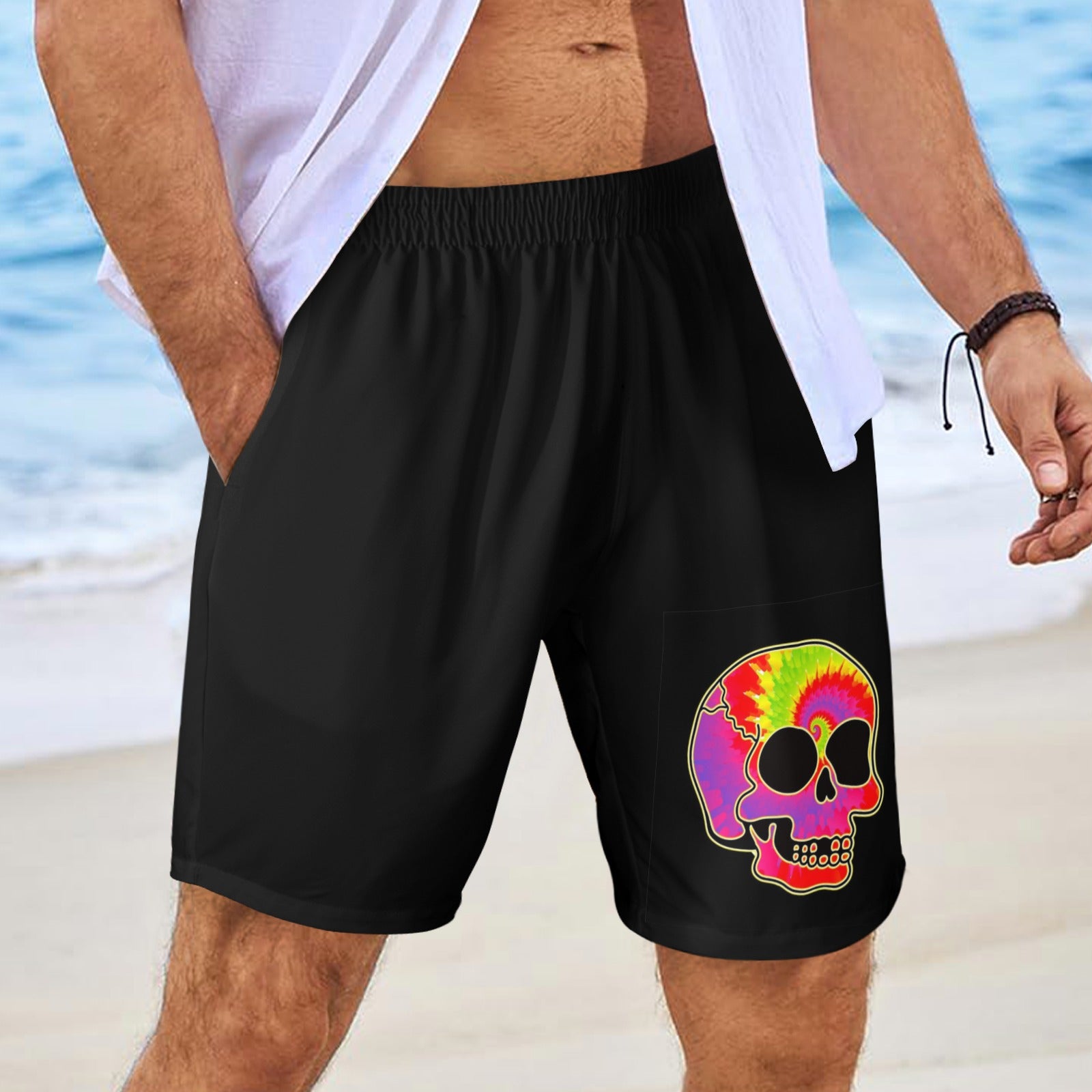 Mens Venom Skull Beach Shorts