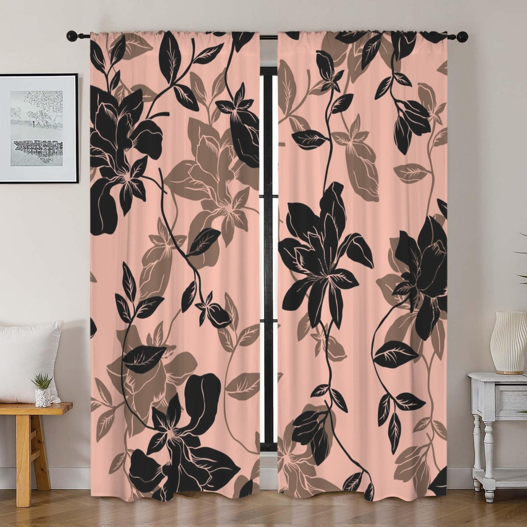 Blushing Black Curtains 42"x84"