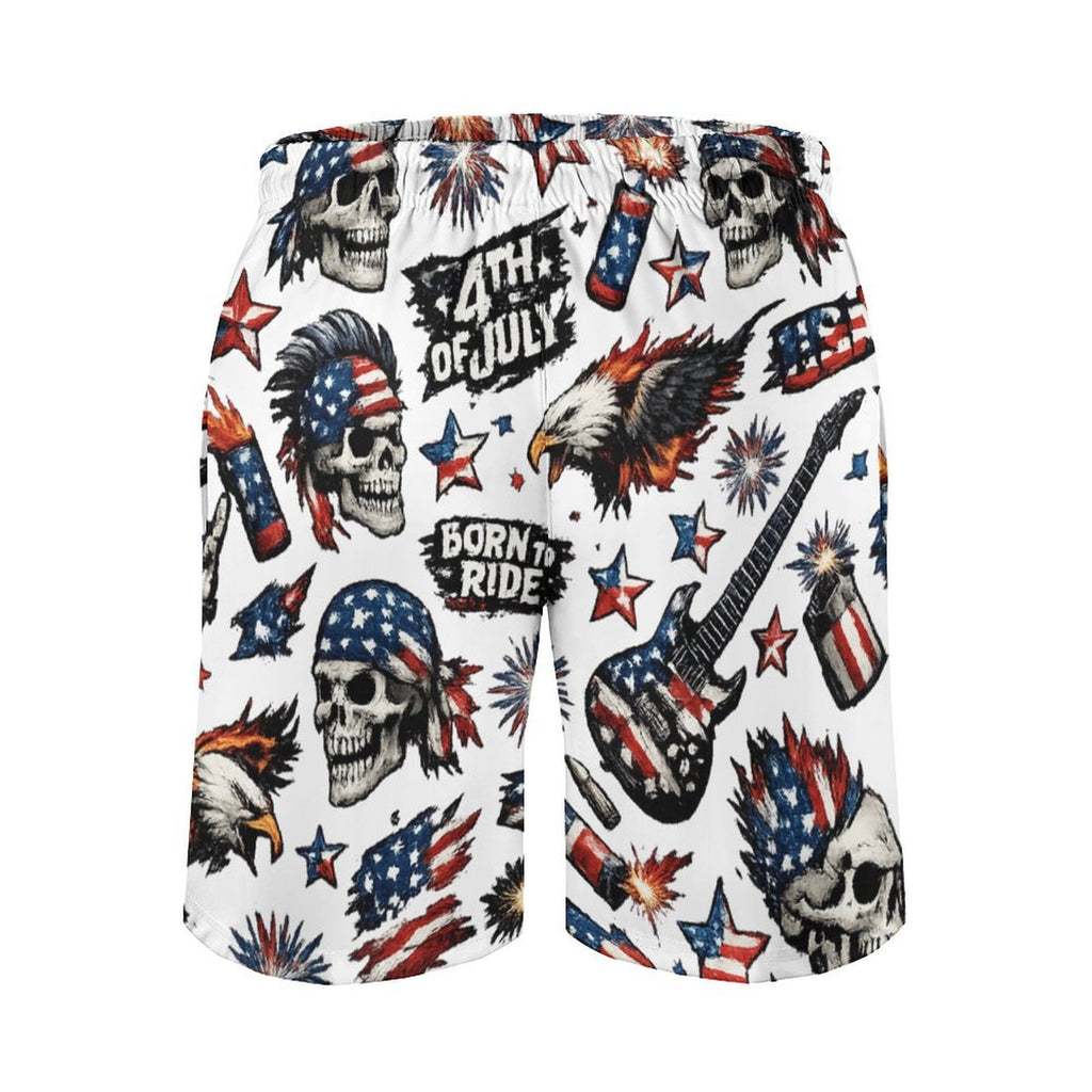 Custom Men's Quick Dry Swim Trunks Elastic Waist Drawstring Beach Shorts