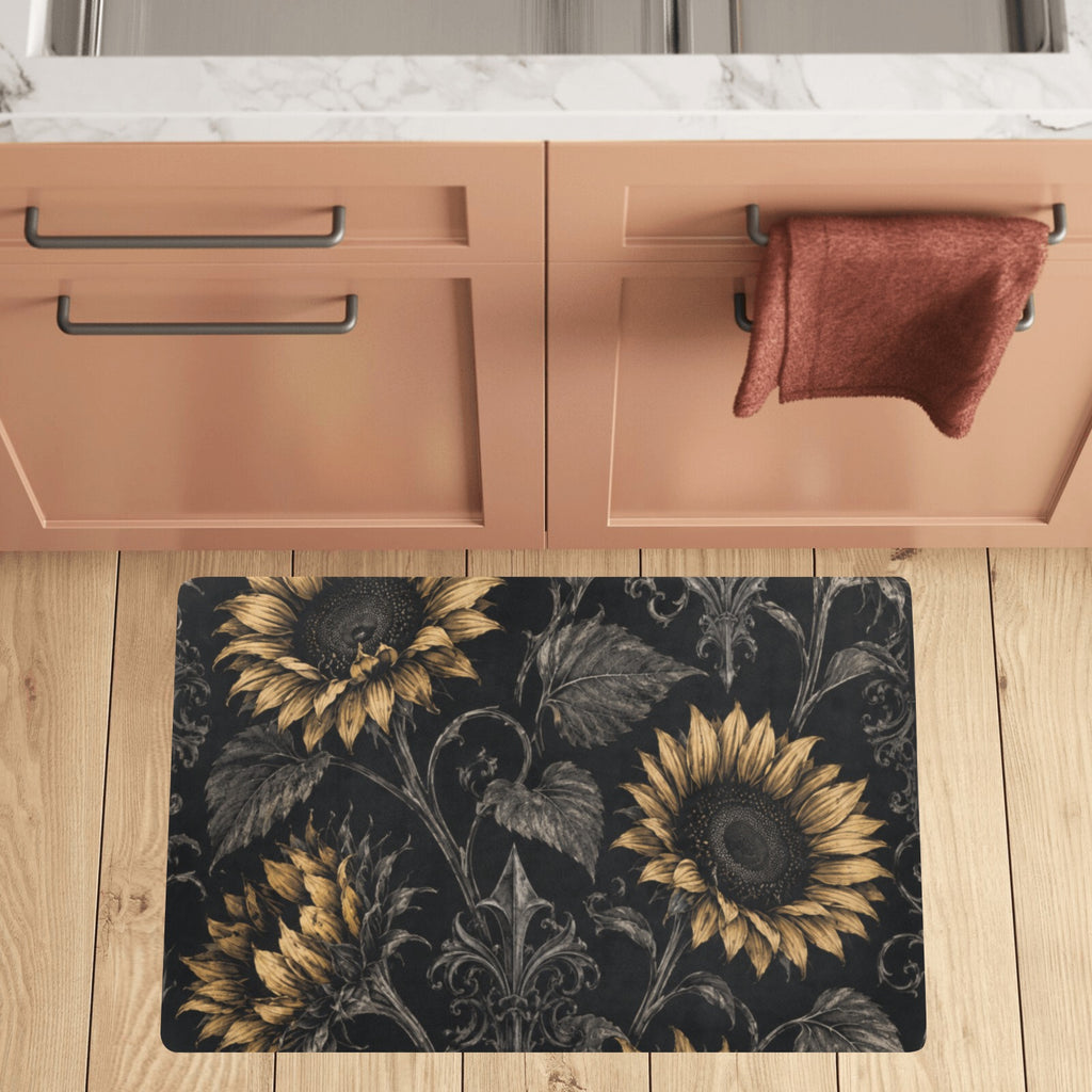 Sunflower Shadows Kitchen Mat