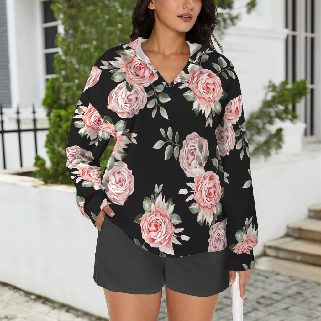 Pretty Pink Floral Hoodie & Draw String Short Set