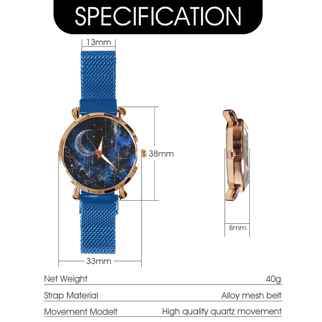 Moonlit Sapphire Magnetic Buckle Strap Watch