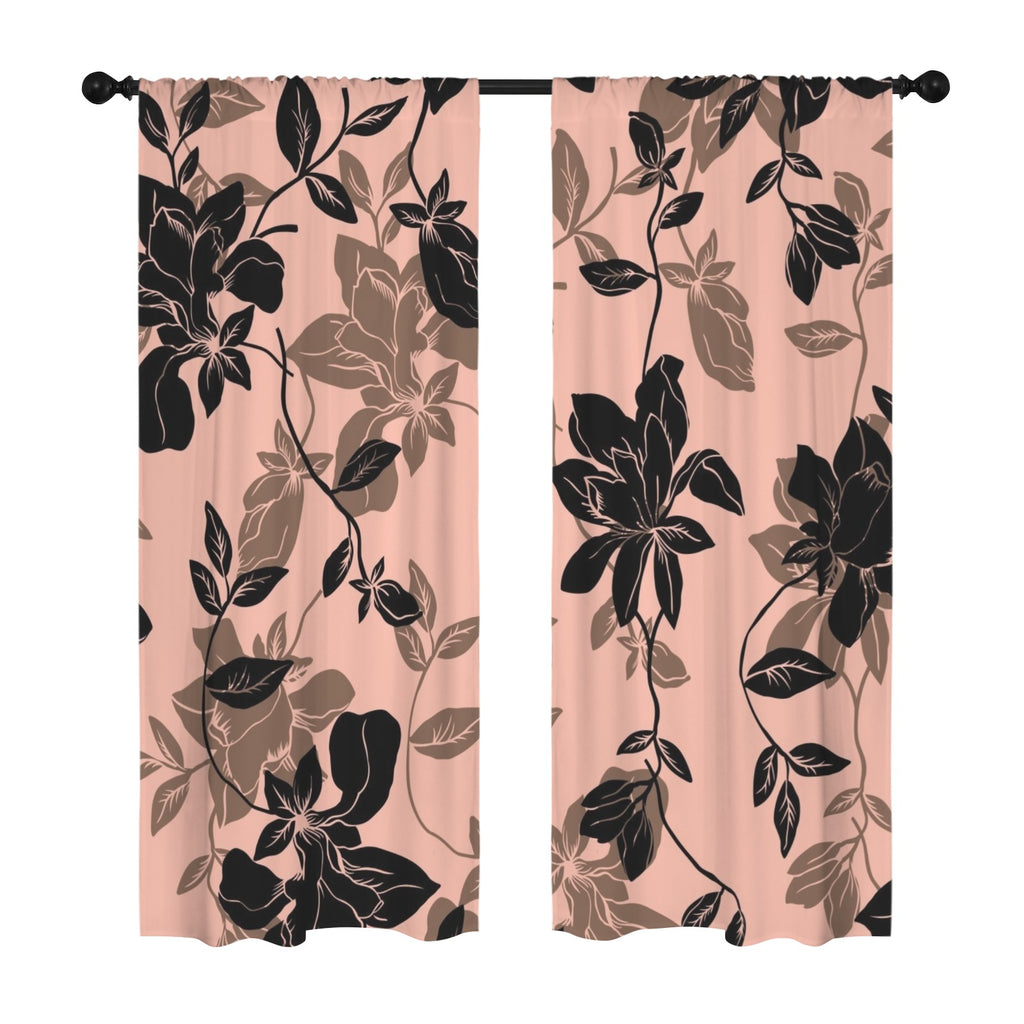 Blushing Black Curtains 42"x84"