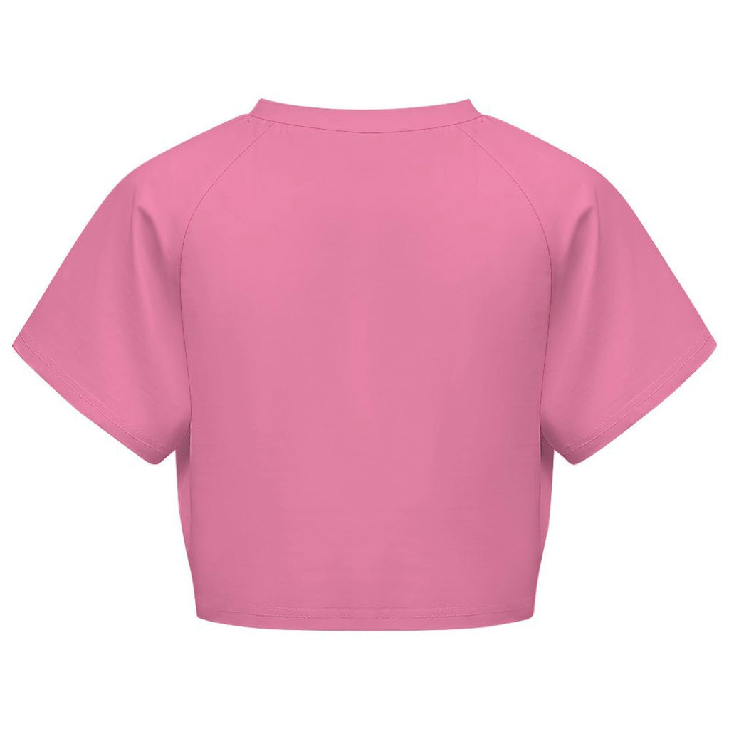 Custom Women's Short Sleeve Crew Neck Cropped Tee Crop T Shirt