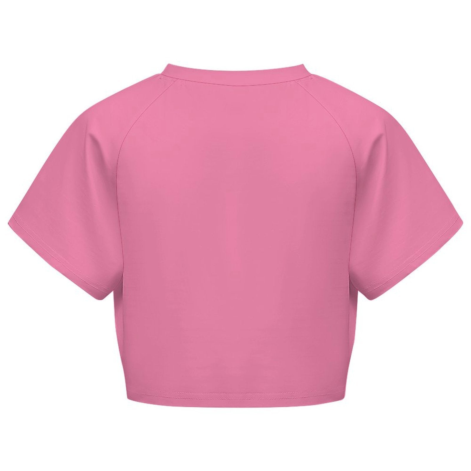 Custom Women's Short Sleeve Crew Neck Cropped Tee Crop T Shirt