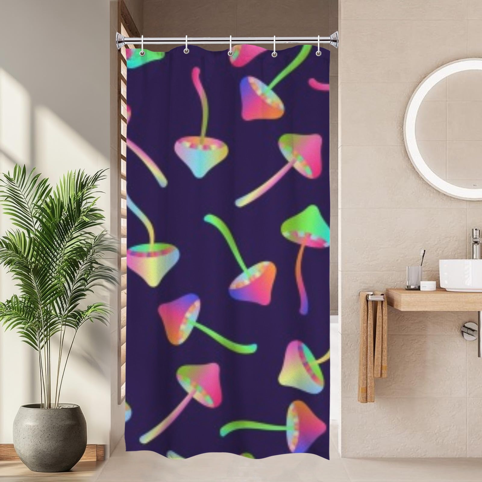 Trippy Mushroom Shower Curtain 36"x72"