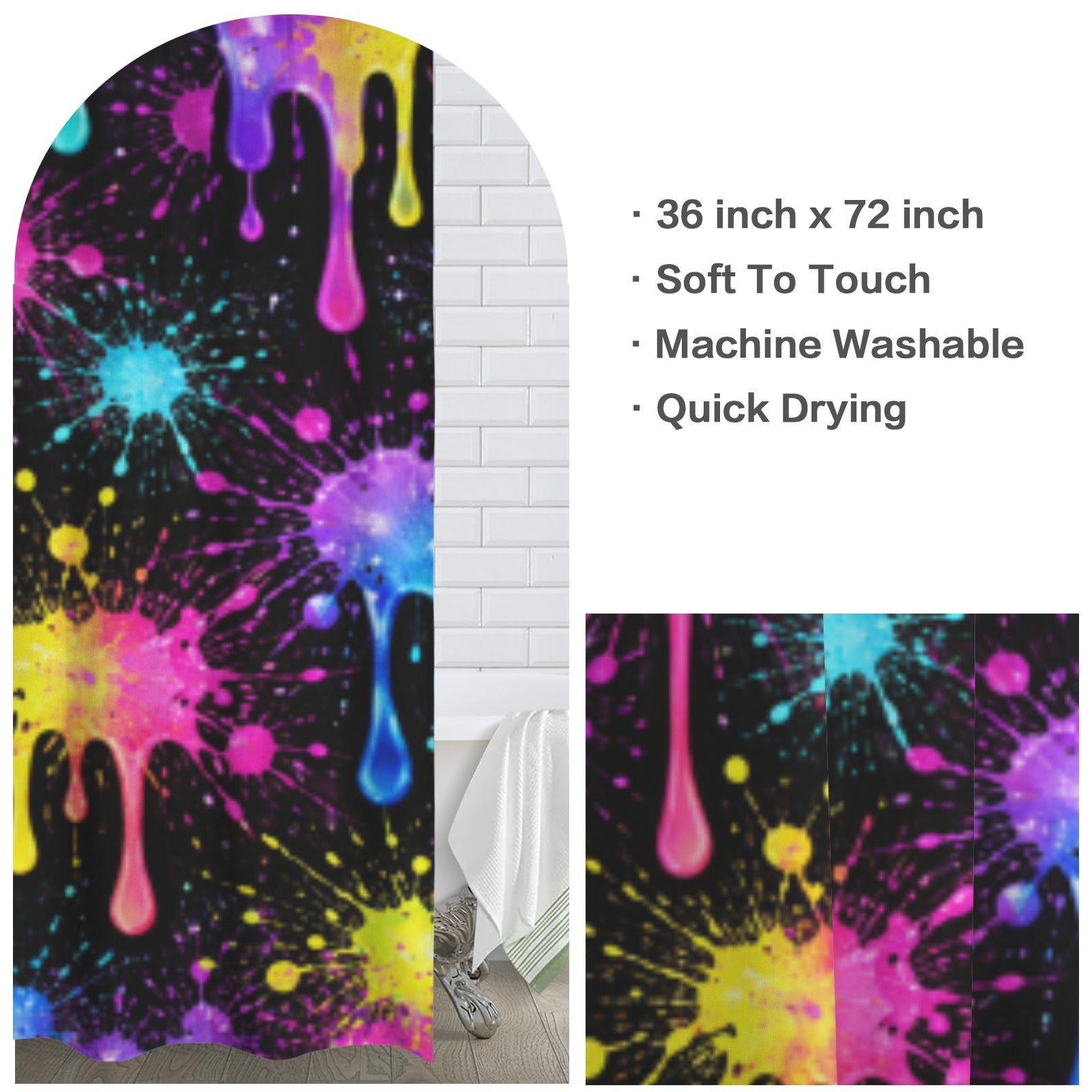 Splatter Shower Curtain 36"x72"